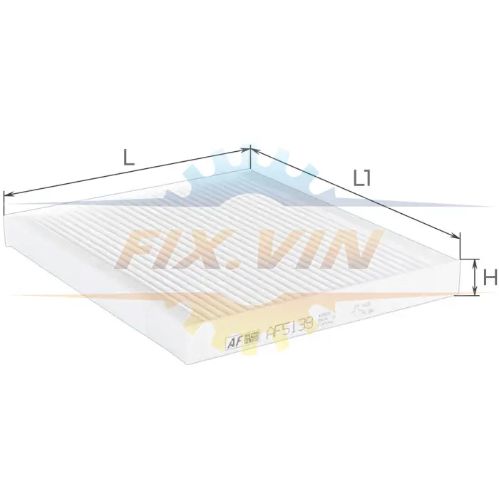 Фільтр салону KIA SORENTO III 2.0-2.2 CRDI 14-, TOYOTA CH-R 1.2-2.0 16- (вир-во) ALPHA FILTER AF5139 (фото 1)