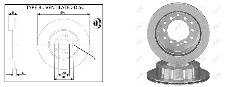 Диск тормозной задний (кратно 2) TOYOTA LAND CRUISER PRADO 2.8, 3.0 (-20) (61899 APLUS 61899AP (фото 1)