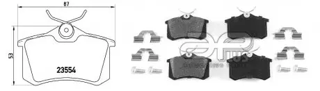 Колодки тормозные задние Audi A8, TT/Skoda Octavia/VW Bora, Golf IV/Seat Leon, T APLUS 71211DAP
