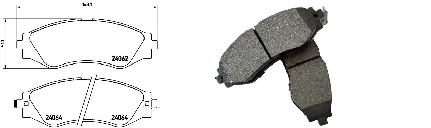 Колодки тормозные передние Daewoo Rezzo (U100)/ Tacuma (09/00-12/04) APLUS 71345AAP (фото 1)