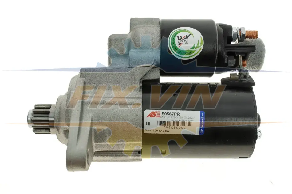 Стартер Audi A3/Q3/VW Passat 1.8/2.0 12- (12V/1.1kw) (z=11) AS S0567PR (фото 1)