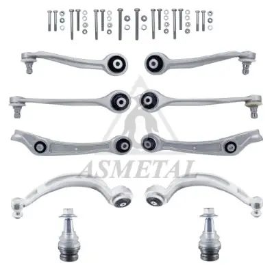 Комплект важелів підвіски (передньої) Audi A4/A6/Q5 1.8-4.2 07-18 (M14x1,5) ASMETAL 13AU2502 (фото 1)