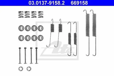 Монтажний набір гальмівної колодки (LUCAS/TRW) VOLVO 440, 460 CITROEN SAXO, XSARA, XSARA/HATCHBACK, ZX DACIA SANDERO PEUGEOT 106 II, 106 II/HATCHBACK, 206, 306, 306/HATCHBACK 1.0-Electric 08.88- ATE 03013791582