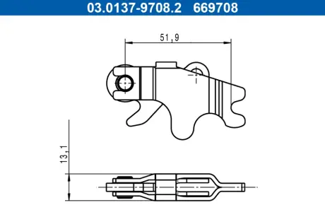 Распорка тормозных колодок ATE 03.0137-9708.2