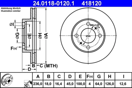 - Гальмівний диск ATE 24.0118-0120.1