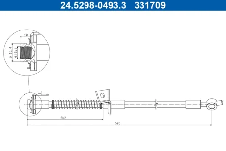 Шланг гальмівний передній лівий ATE 24529804933