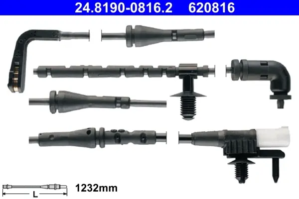 Датчик зносу гальмівних колодок (задніх) Land Rover Range Rover Evoque 2.0/2.2D 11-19 (L=1232mm) ATE 24819008162 (фото 1)