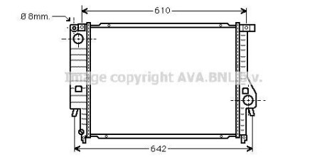 Радиатор охлаждения двигателя BMW 324D/530/730 MT 85-94 (Ava) AVA COOLING BW2096 (фото 1)