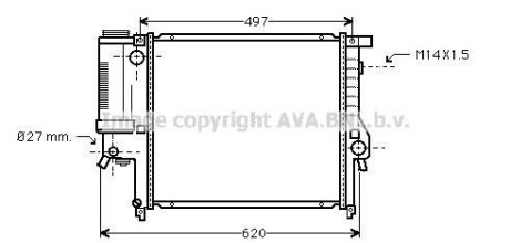 Радіатор охолодження двигуна BMW316/8/20/5 E36 MT 90- (Ava) AVA COOLING BW2124