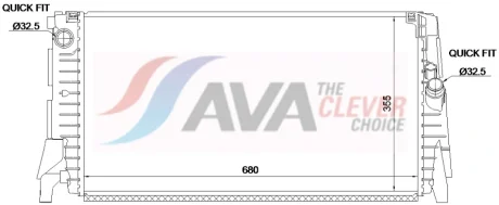 Радіатор, Система охолодження двигуна CLEVER FIT AVA COOLING BW2655