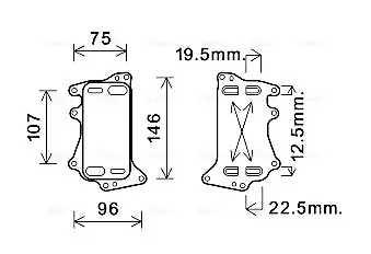 Радіатор масляний КПП BMW 3 F30 (12-), 5 F10 (10-), 7 F01 (09-), X3 F25 (11-), X5 F15 (14-) 3.0D AVA AVA COOLING BW3556 (фото 1)