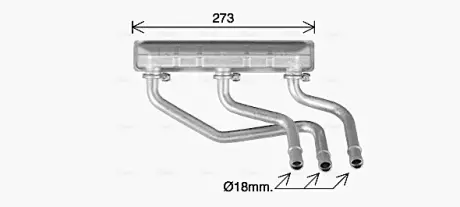 Радіатор обігрівача салону BMW X5e70 X6e71 X5f15 X6f16 AVA AVA COOLING BW6599