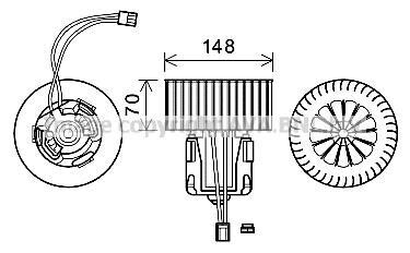 Вентилятор отопителя салона BMW 5f10 09>16, 7F01 08> LHD AC+ AVA COOLING BW8539