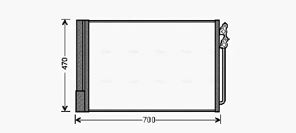 Конденсор кондиціонера BMW F07/F10/F01 5/7 10- (Ava) AVA COOLING BWA5370D (фото 1)
