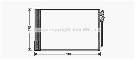 Конденсор кондиціонера BMW F07/F10/F01 5/7 10- (Ava) AVA COOLING BWA5370D