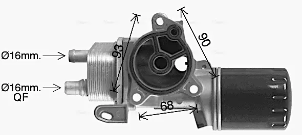Радіатор масляний CITROEN/ FORD/ PEUGEOT (вир-во AVA) AVA COOLING CN3327H (фото 1)