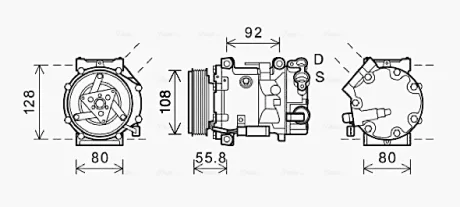 AVA Компресор кондиціонера PEUGEOT 308 SW (2008) 1.6 E-HDI AVA COOLING CNAK282