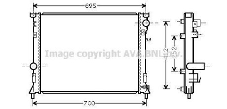 Радиатор охлаждения двигателя Chrysler 300C (05-, 11-) MT/AT AVA AVA COOLING CR2097 (фото 1)