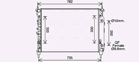 AVA OPEL Радіатор охолодження двиг. Antara, Chevrolet Captiva 2.2CDTi 10- (акпп) AVA COOLING CT2067