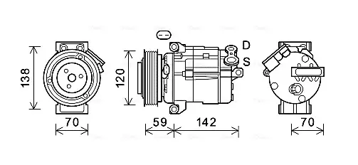 Компресор кондиціонера CHEVROLET CAPTIVA (2007) (вир-во AVA) AVA COOLING CTK063 (фото 1)