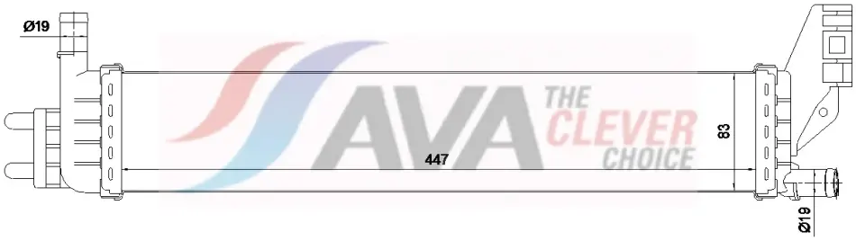 Радіатор, Система охолодження двигуна AVA COOLING DA2024 (фото 1)