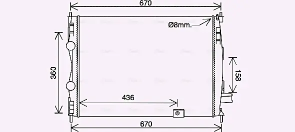 Радіатор охолодження двигуна Nissan Qashqai J10 (07-) 2.0DCi AVA AVA COOLING DN2445 (фото 1)