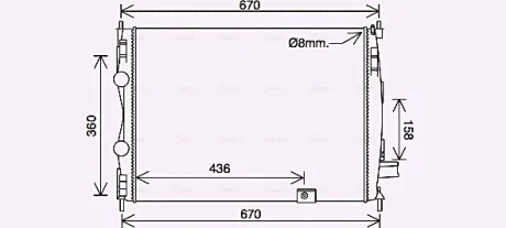 Радіатор охолодження двигуна Nissan Qashqai J10 (07-) 2.0DCi AVA AVA COOLING DN2445
