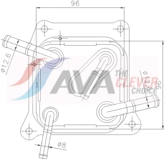AVA NISSAN Оливний радіатор (без корпуса) JUKE 1.6 10-, PULSAR 1.6 CVTC 12-, QASHQAI / QASHQAI +2 I 1.6 07-, ALMERA 1.6 11- AVA COOLING DN3542