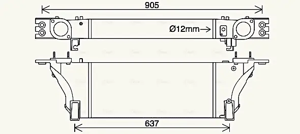 AVA NISSAN Інтеркулер NAVARA NP300 3.0 10-, PATHFINDER III 3.0 dCi 10- AVA COOLING DN4455 (фото 1)