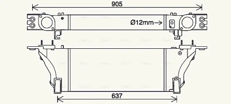 AVA NISSAN Інтеркулер NAVARA NP300 3.0 10-, PATHFINDER III 3.0 dCi 10- AVA COOLING DN4455