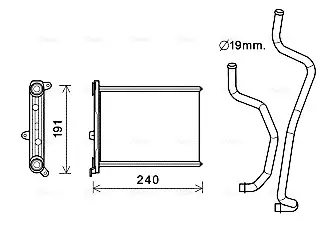 Радіатор обігрівача салону Nissan Juke (11-19) 1.6i, Leaf (11-17)  AVA AVA COOLING DN6417