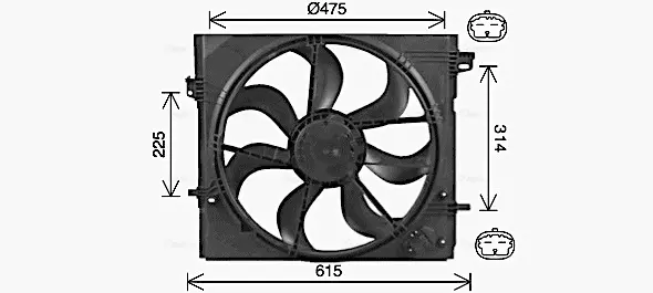 Вентилятор двигателя NISSAN QASHQAI (2014) (пр-во AVA) AVA COOLING DN7540 (фото 1)