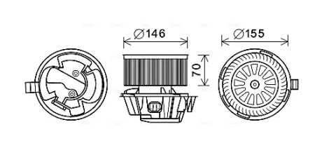 Вентилятор обігрівача салону Nissan Micra (02-10) AVA AVA COOLING DN8384