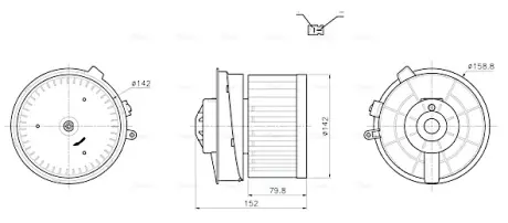 Вентилятор обігрівача салону Nissan Qashqai I (07-13) AVA AVA COOLING DN8486