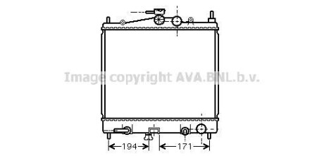 Радиатор охлаждения двигателя Nissan Micra 1,2i 1,4i AT 03&gt;10, Note 1,4i 1,6i A AVA COOLING DNA2248 (фото 1)