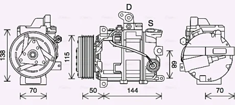 Компресор кондиціонера Infiniti M35 (05-), G35 (07-) 3.5i AVA AVA COOLING DNAK447