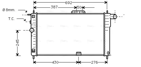 Радиатор охлаждения DAEWOO NEXIA 15 MT - AC 94- (трубчато-пластинчатые) (AVA) AVA COOLING DWA2001
