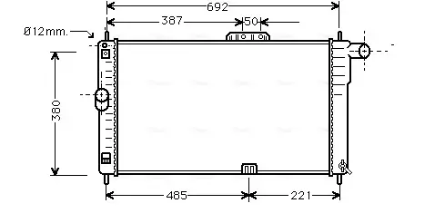 Радіатор охолодження DAEWOO Espero (вир-во AVA) AVA COOLING DWA2004 (фото 1)