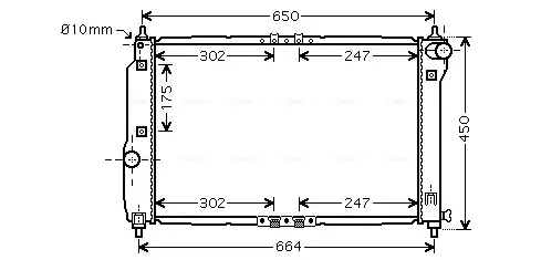 Радіатор охолодження CHEVROLET AVEO (T250, T255) (05-) 1.4 i 16V (вир-во AVA) AVA COOLING DWA2067 (фото 1)
