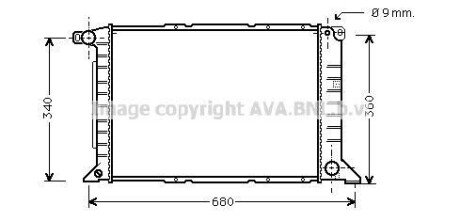 Радиатор охлаждения двигателя Ford Tranzit (96-02) 2,5d AVA AVA COOLING FD2261 (фото 1)