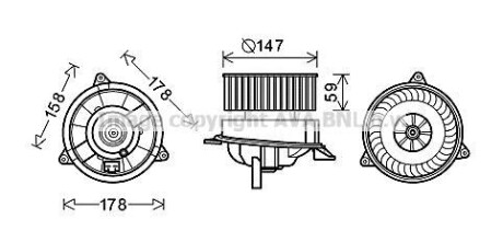 Вентилятор отопителя салона Ford Connect 1,8DI-TDCI 02&gt; / Mondeo III man AC AVA COOLING FD8495 (фото 1)