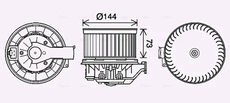Вентилятор обігрівача салону Ford Fiesta (08-) AVA AVA COOLING FD8629