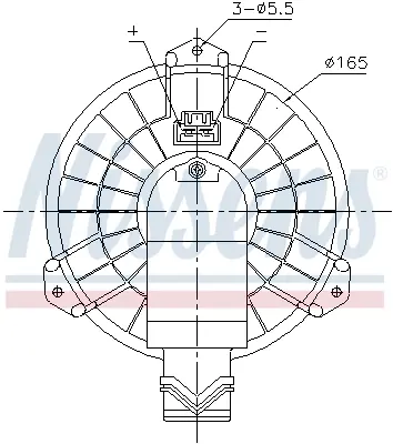 Вентилятор обігрівача Ford Mondeo (14-), S-Max (15-), Edge USA (15-) AVA AVA COOLING FD8725 (фото 1)
