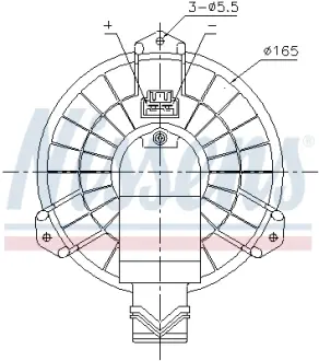 Вентилятор обігрівача Ford Mondeo (14-), S-Max (15-), Edge USA (15-) AVA AVA COOLING FD8725