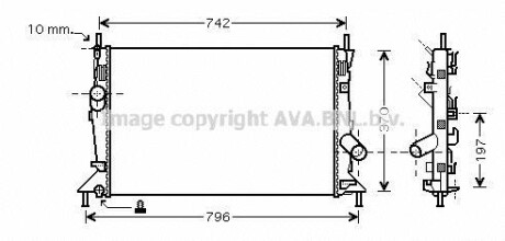 Радиатор охлаждения двигателя Focus C-Max 1.6 TDCi * 10/03- (AVA) AVA COOLING FDA2370 (фото 1)