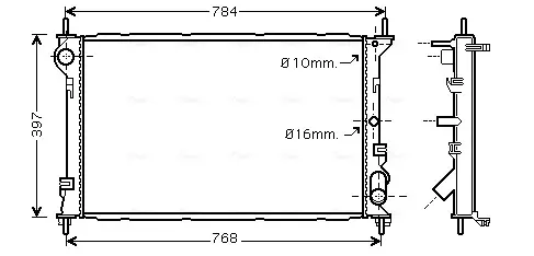 Радіатор охолодження двигуна TRANS CONN 18i/18TDCi 04- (Ava) AVA COOLING FDA2411 (фото 1)
