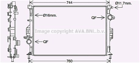 Радиатор охлаждения двигателя AVA AVA COOLING FDA2425