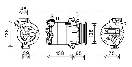 Компресор кондиціонера Focus III (11-), Kuga (13-) 2.5i, 2.0 EcoBoost AVA AVA COOLING FDAK595
