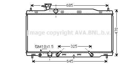 Радіатор охолодження CRV 2.4i MT/AT(AVA) AVA COOLING HD2269