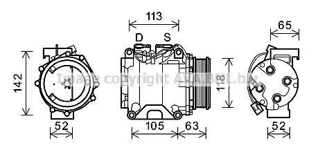 Компресор кондиціонера HONDA ACCORD 2003-(AVA) AVA COOLING HDAK238